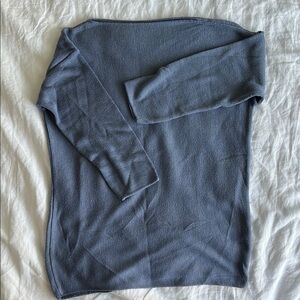 Blue Quarter Sleeve Crew Neck Tee